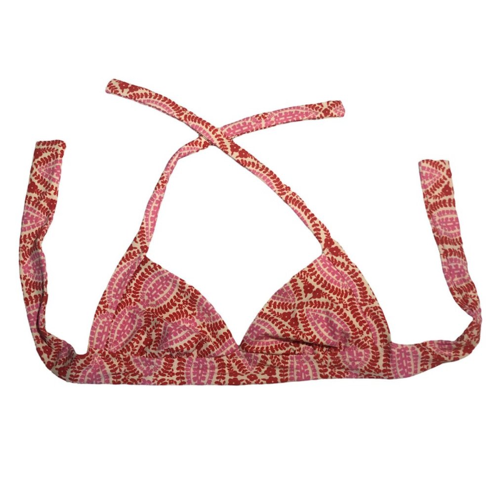 J.Crew Womens Swimwear Bikini Top Halter Navy Small S Multicolor